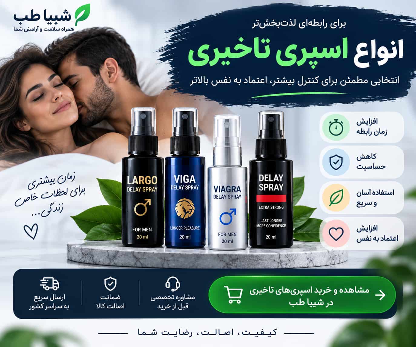 محل مناسب استفاده از اسپری تاخیری