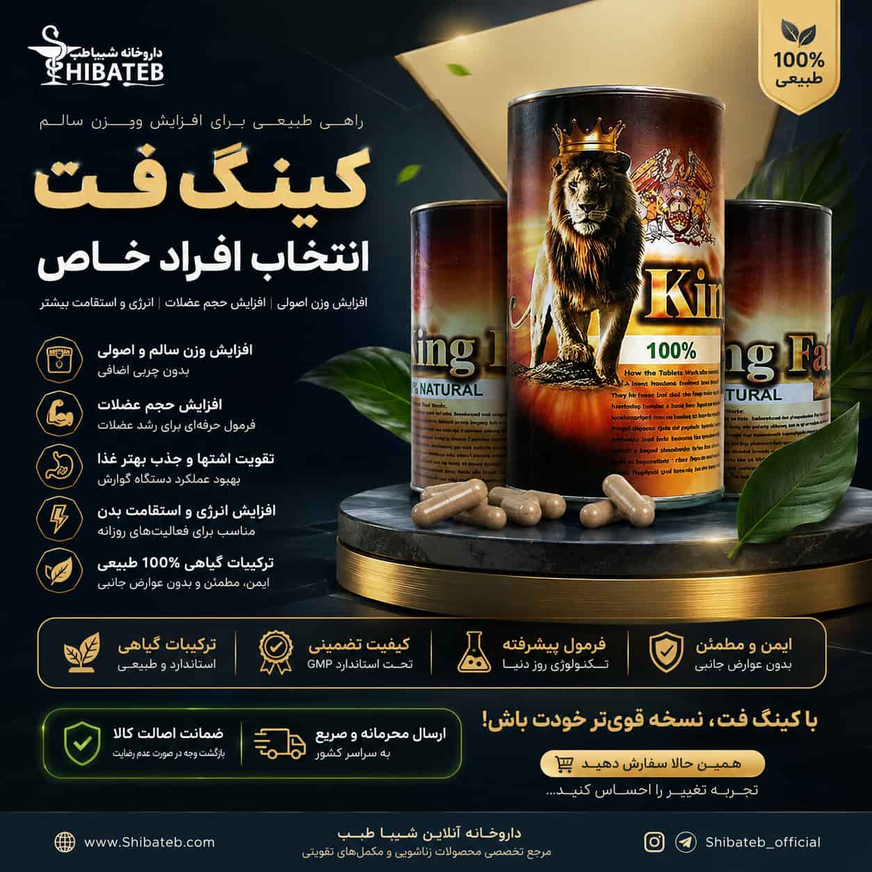 قرص کینگ فت برای افزایش وزن و اشتها