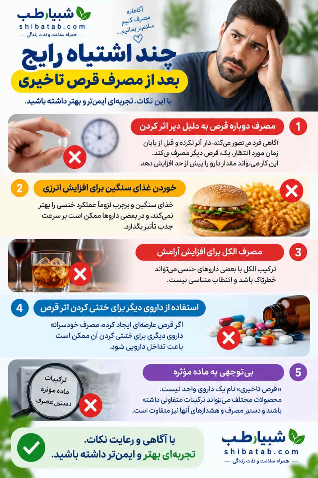 اشتباهات بعد از مصرف قرص تاخیری